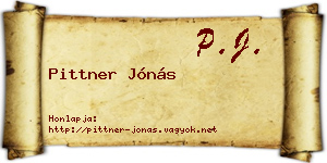 Pittner Jónás névjegykártya